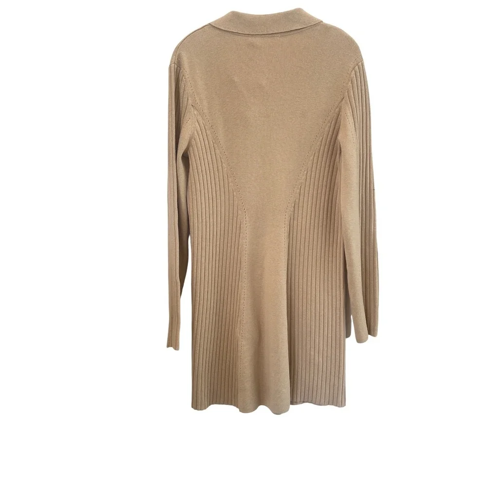 ATELIER & Other Stories Camel Ribbed‎ Knit Polo Collar Button Front Mini Dress M